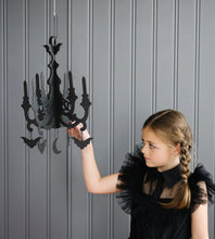 Load image into Gallery viewer, Mystical Black Glittered Hanging Chandelier