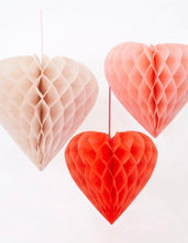 Load image into Gallery viewer, Heart Honeycomb Decorations