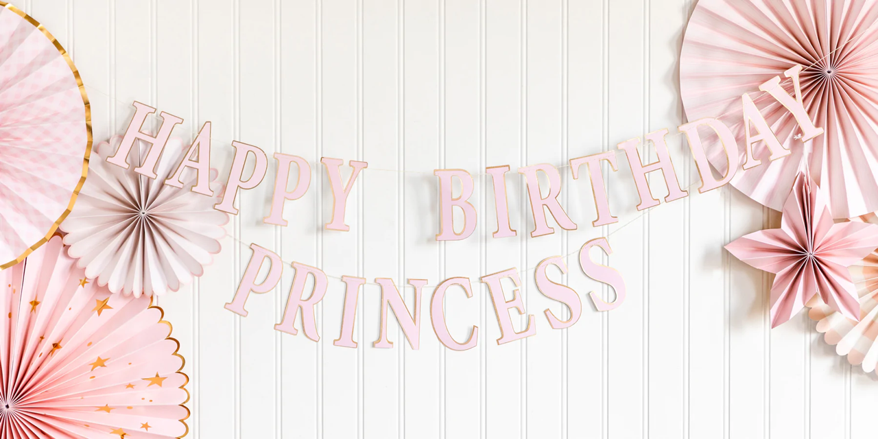 9ft Banner Happy Birthday Princess Holographic - Everyday Banners - View #3