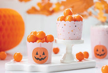 Load image into Gallery viewer, Pink Stars and Jackolantern Food Cups
