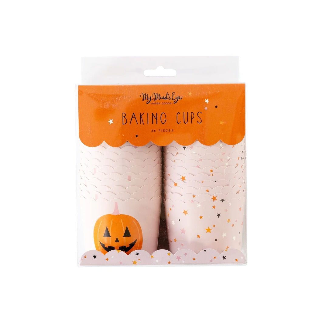 Pink Stars and Jackolantern Food Cups