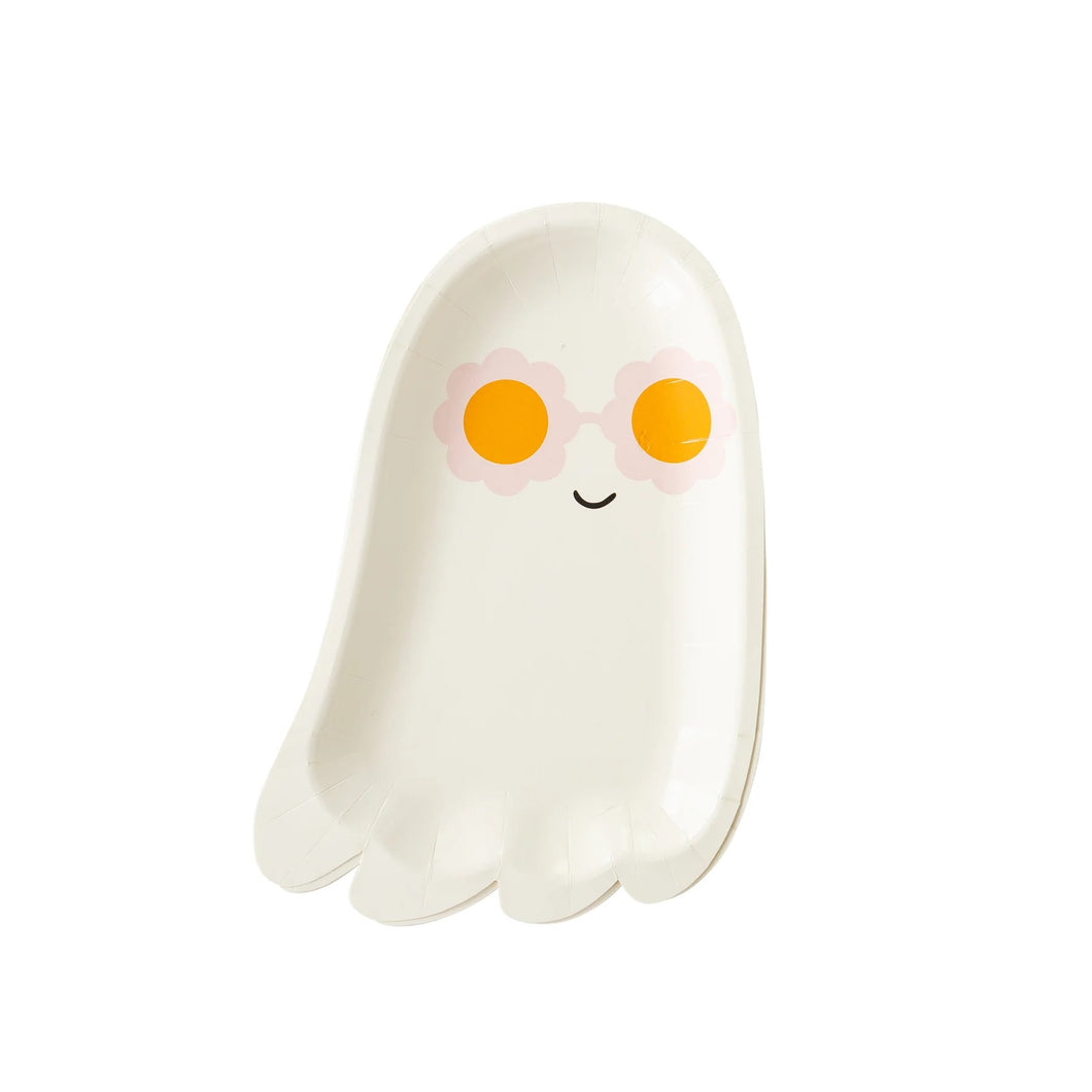 Hey Pumpking Sunny Ghost Shaped Paper Plate