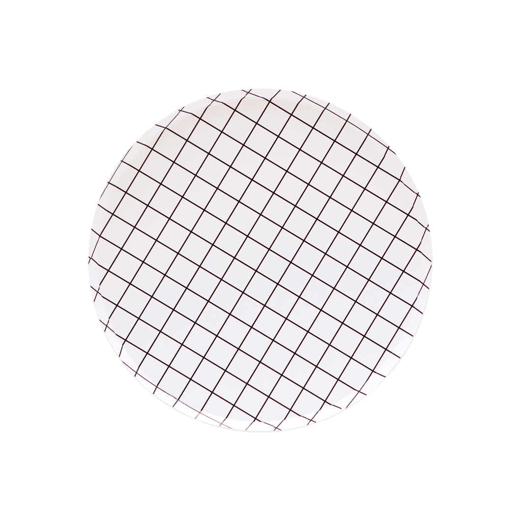 Black and White Grid Small Plate