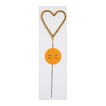 Load image into Gallery viewer, Gold Sparkler Heart Candle
