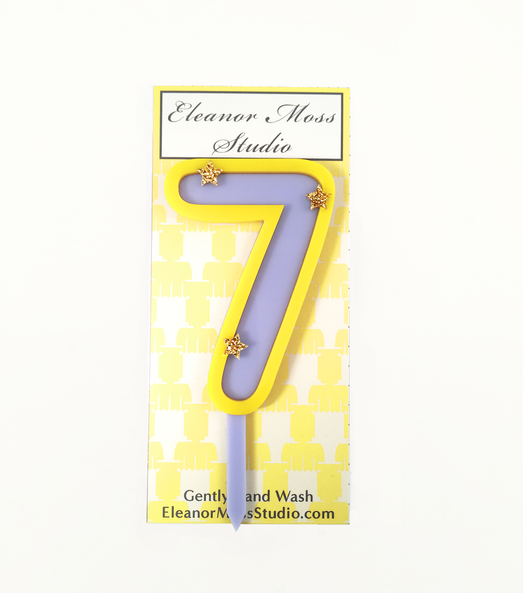 Number 7 Lavander/Yellow