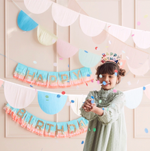 Load image into Gallery viewer, Rainbow Happy Birthday Fringe Garland
