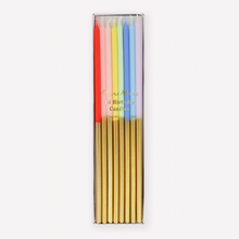 Load image into Gallery viewer, Gold Dipped Rainbow Mix Candles
