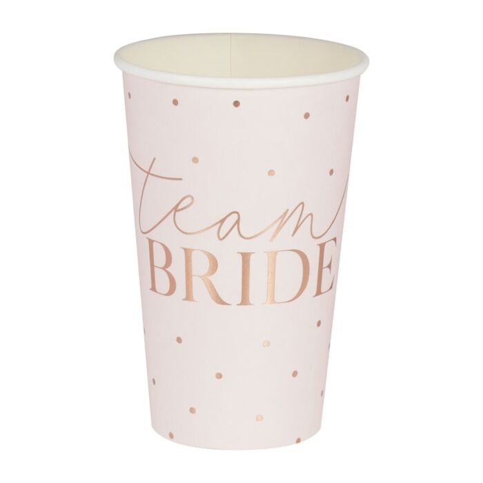 Rose Gold Team Bride Party Cups