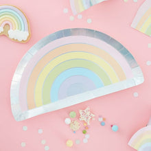 Load image into Gallery viewer, Pastel and Iridescent Paper Rainbow Plates

